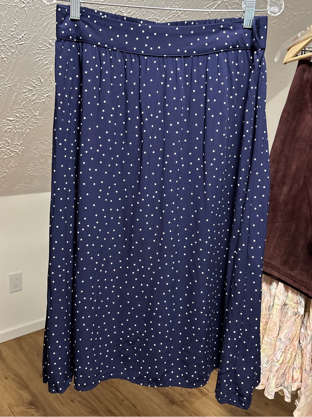 GAP polka dot pull on a-line skirt, medium